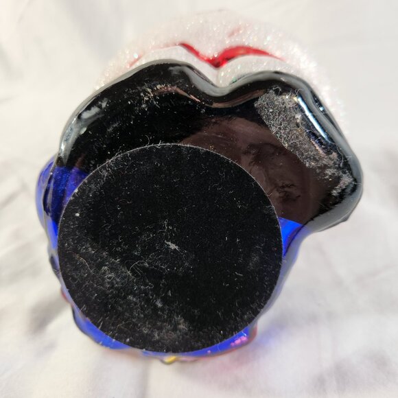 Hand Blown Mercury Glass SANTA CLAUSE Tea Light Candle Holder Handpainted 6" Vtg - Picture 12 of 15